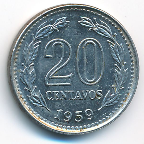Аргентина, 20 сентаво (1959 г.)