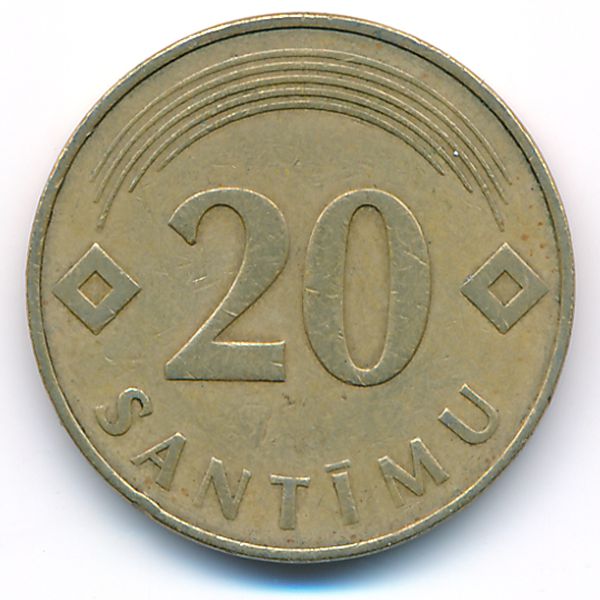 Латвия, 20 сантим (1992 г.)