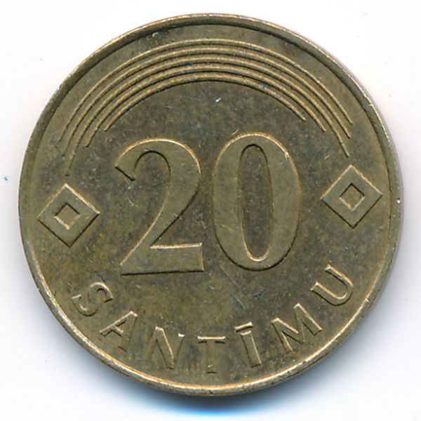 Латвия, 20 сантим (1992 г.)
