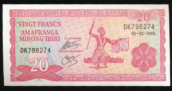 Бурунди, 20 франков (2005 г.)