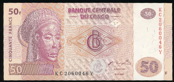 Конго, 50 франков (2007 г.)