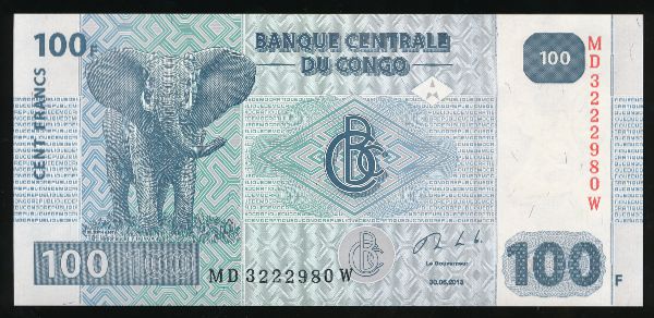 Конго, 100 франков (2013 г.)
