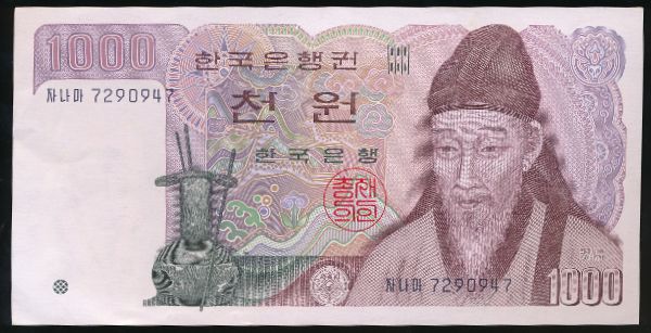 Корея, 1000 вон (1983 г.)
