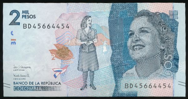 Колумбия, 2000 песо (2019 г.)