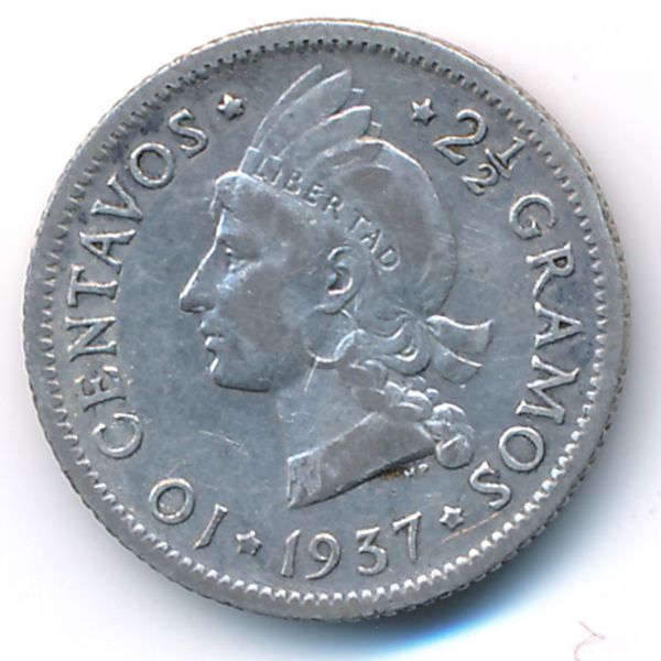 Доминиканская республика, 10 сентаво (1937 г.)