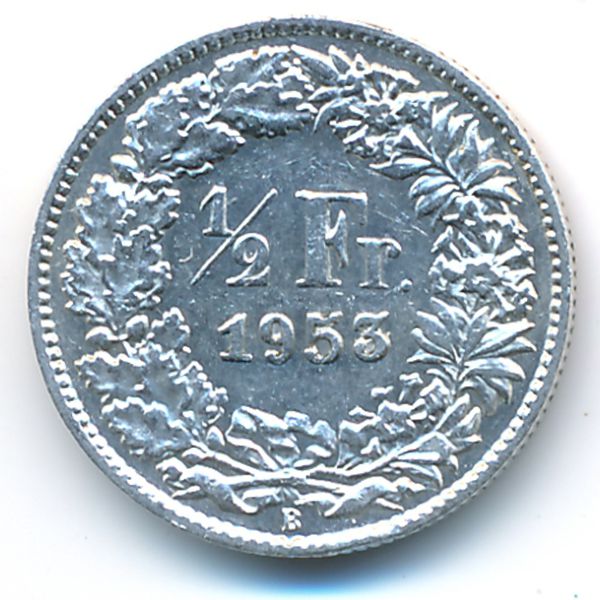 Швейцария, 1/2 франка (1953 г.)