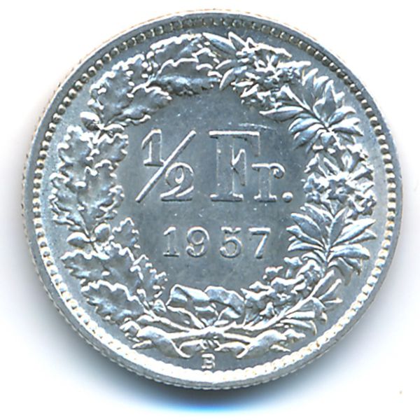Швейцария, 1/2 франка (1957 г.)