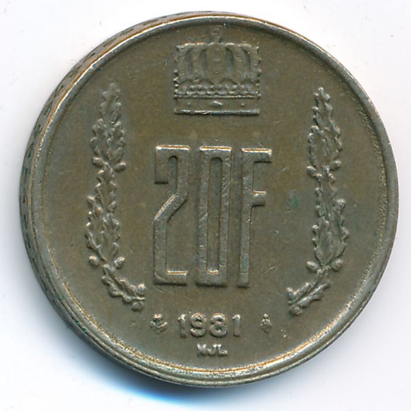 Люксембург, 20 франков (1981 г.)