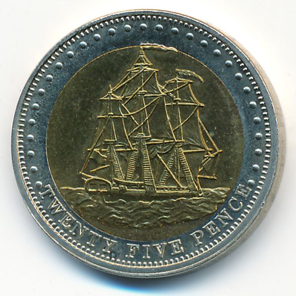 Остров Штольтенхоф., 25 пенсов (2008 г.)