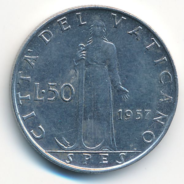 Ватикан, 50 лир (1957 г.)