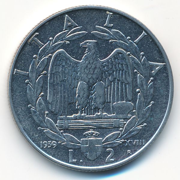 Италия, 2 лиры (1939 г.)