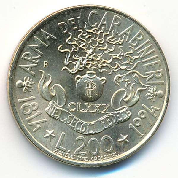 Италия, 200 лир (1994 г.)