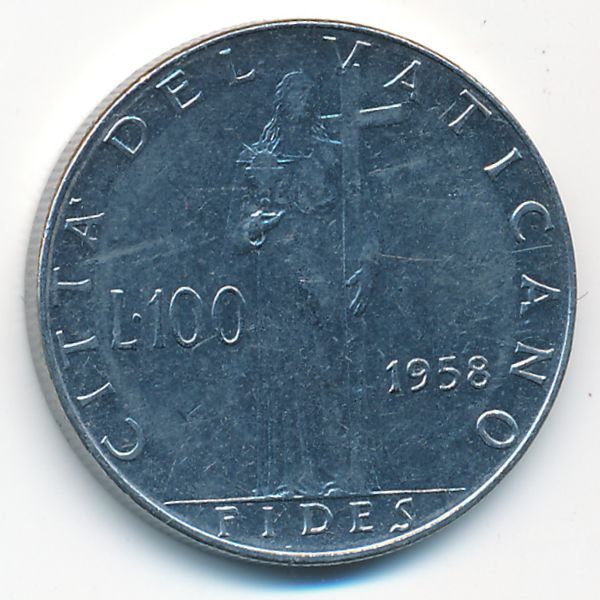 Ватикан, 100 лир (1958 г.)