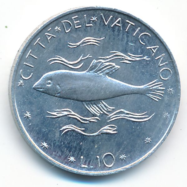 Ватикан, 10 лир (1972 г.)