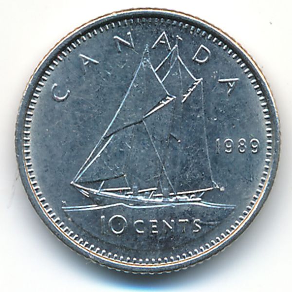 Канада, 10 центов (1989 г.)