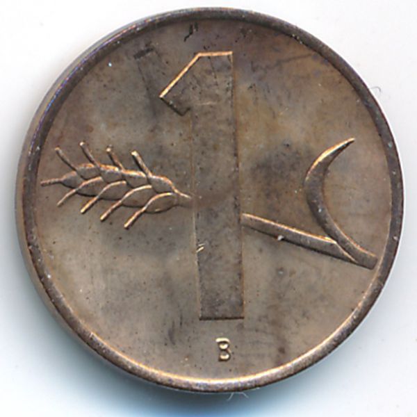 Швейцария, 1 раппен (1968 г.)