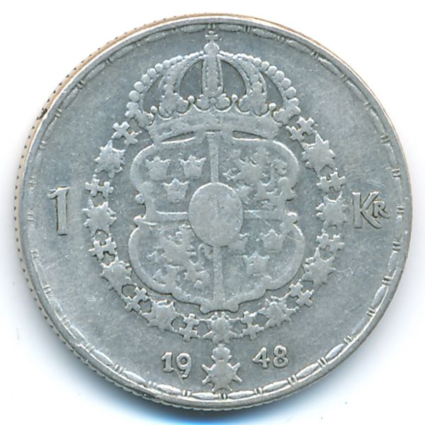 Швеция, 1 крона (1948 г.)