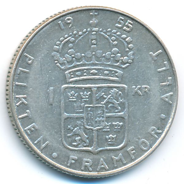 Швеция, 1 крона (1955 г.)