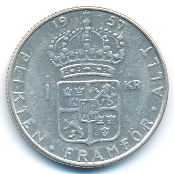 Швеция, 1 крона (1957 г.)