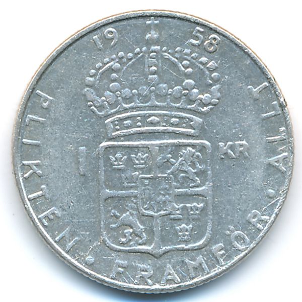 Швеция, 1 крона (1958 г.)