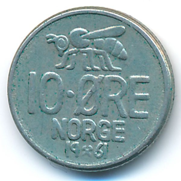 Норвегия, 10 эре (1961 г.)