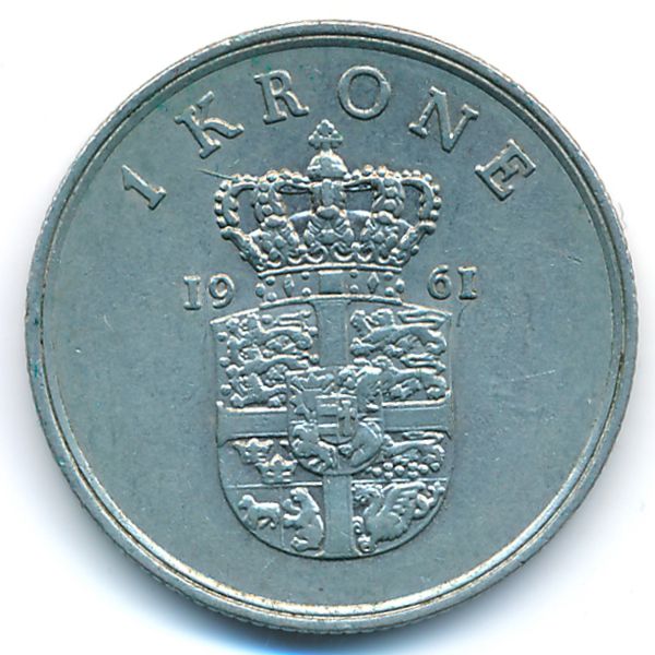 Дания, 1 крона (1961 г.)