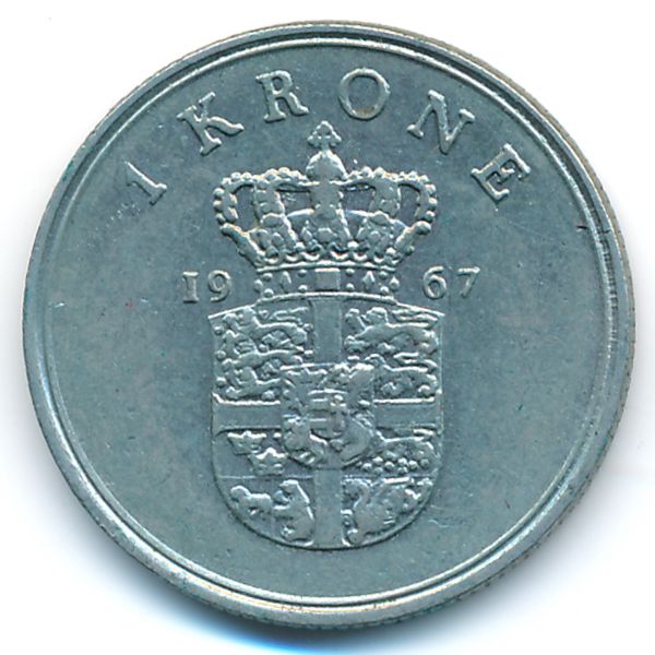 Дания, 1 крона (1967 г.)