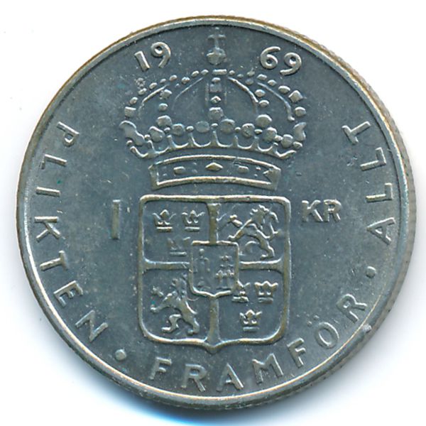 Швеция, 1 крона (1969 г.)