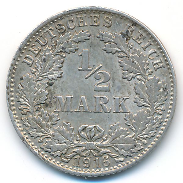Германия, 1/2 марки (1916 г.)