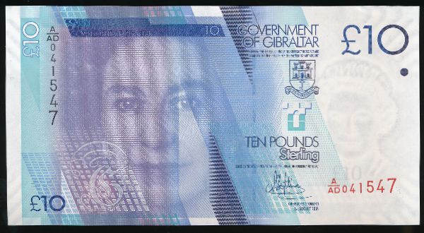 Гибралтар, 10 фунтов (2016 г.)