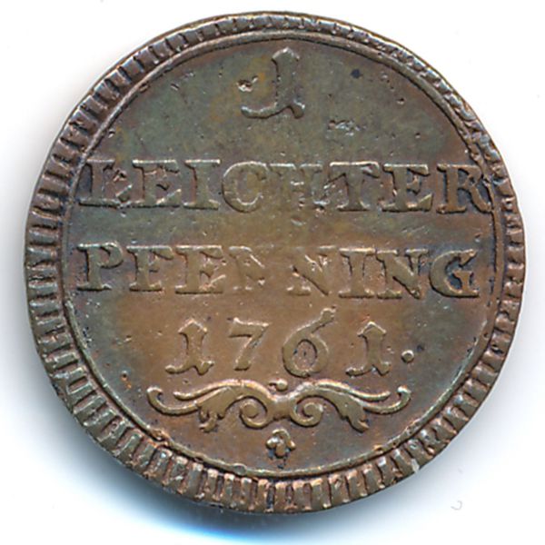 Бамберг, 1 пфеннинг (1761 г.)