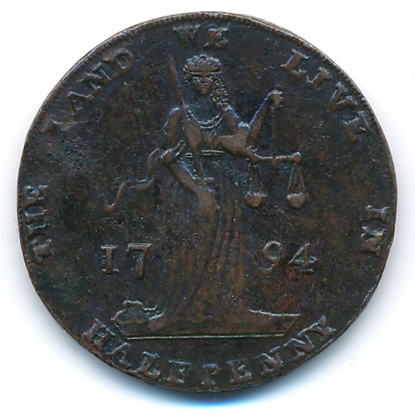 Ирландия, 1/2 пенни (1794 г.)