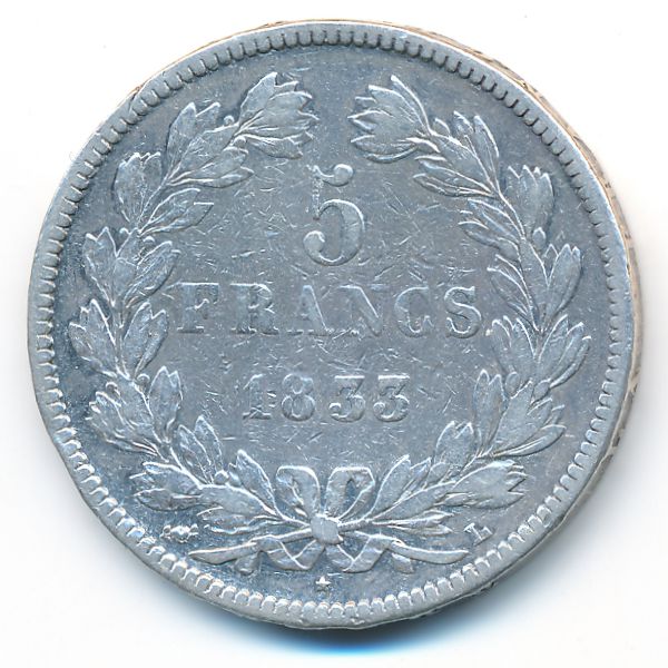 Франция, 5 франков (1833 г.)