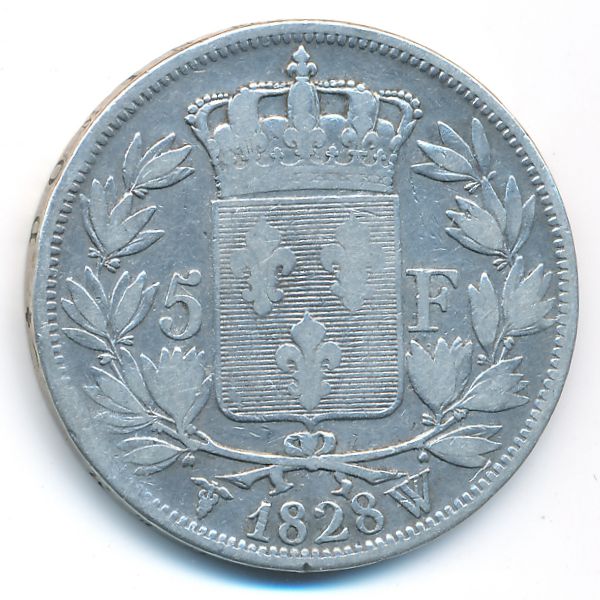 Франция, 5 франков (1828 г.)