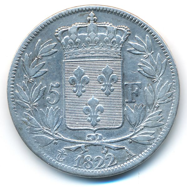 Франция, 5 франков (1822 г.)