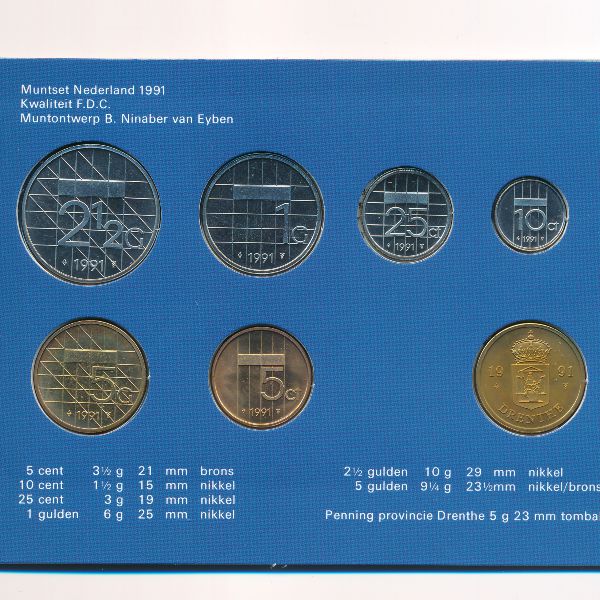 Нидерланды, Набор монет (1991 г.)