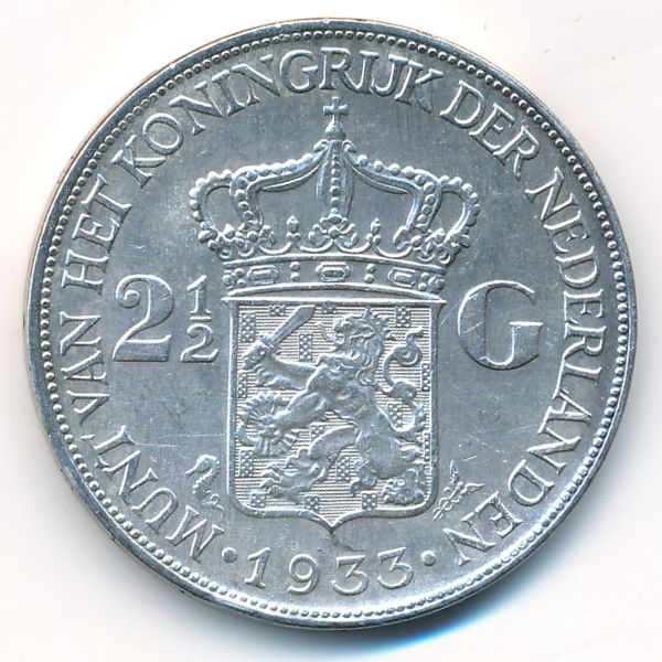 Нидерланды, 2 1/2 гульдена (1933 г.)