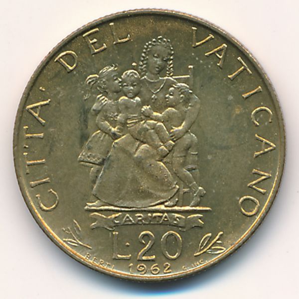 Ватикан, 20 лир (1962 г.)