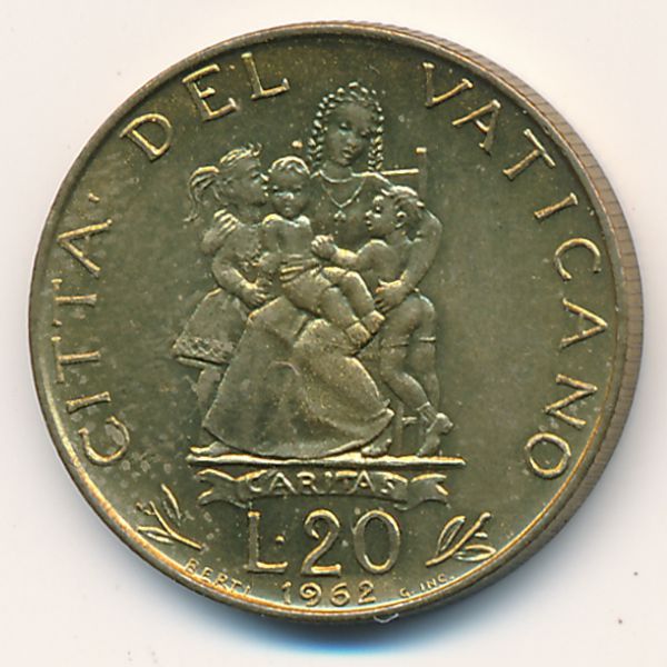Ватикан, 20 лир (1962 г.)