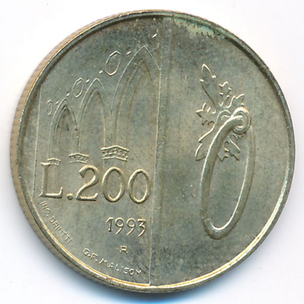 Сан-Марино, 200 лир (1993 г.)