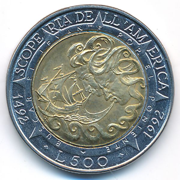 Сан-Марино, 500 лир (1992 г.)
