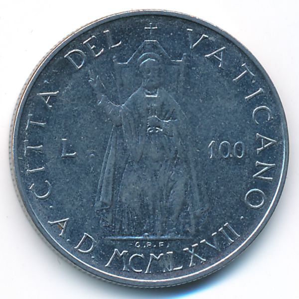 Ватикан, 100 лир (1967 г.)