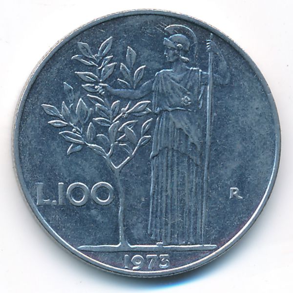 Италия, 100 лир (1973 г.)