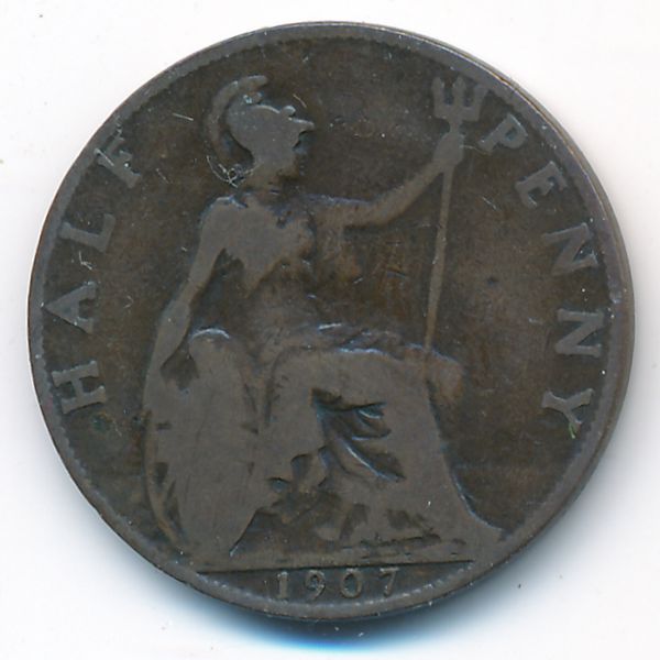 Великобритания, 1/2 пенни (1907 г.)