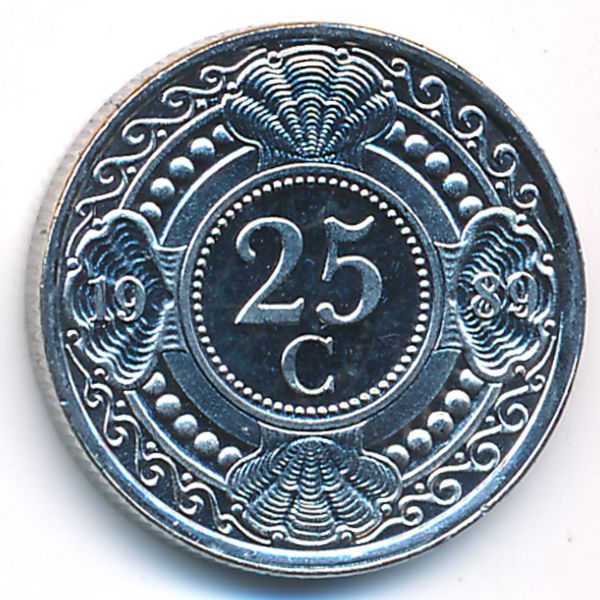 Антильские острова, 25 центов (1989 г.)