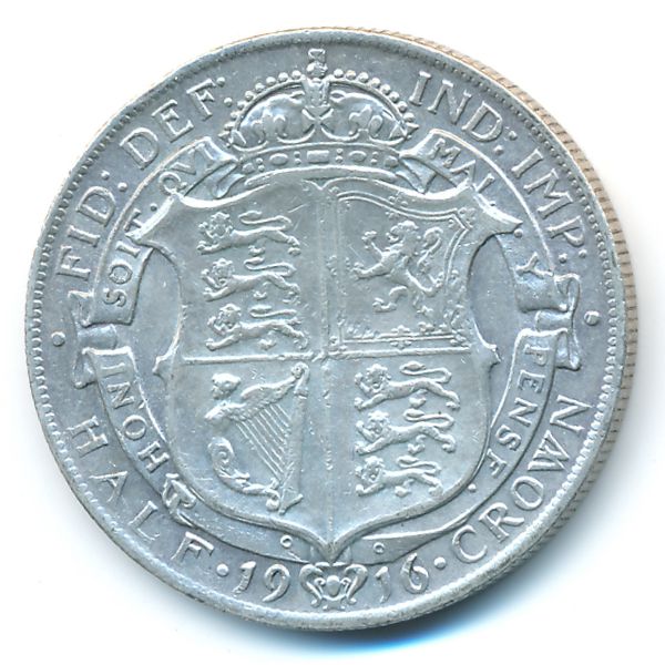 Великобритания, 1/2 кроны (1916 г.)
