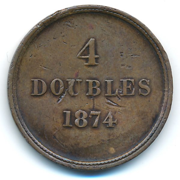 Гернси, 4 дубля (1874 г.)