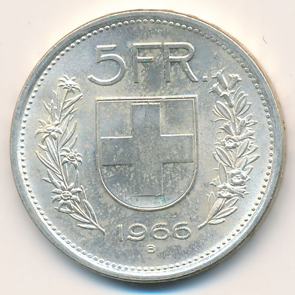 Швейцария, 5 франков (1966 г.)