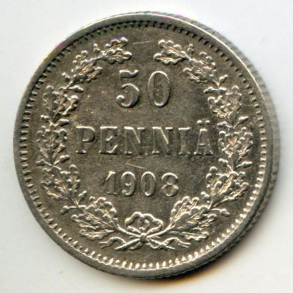 Финляндия, 50 пенни (1908 г.)