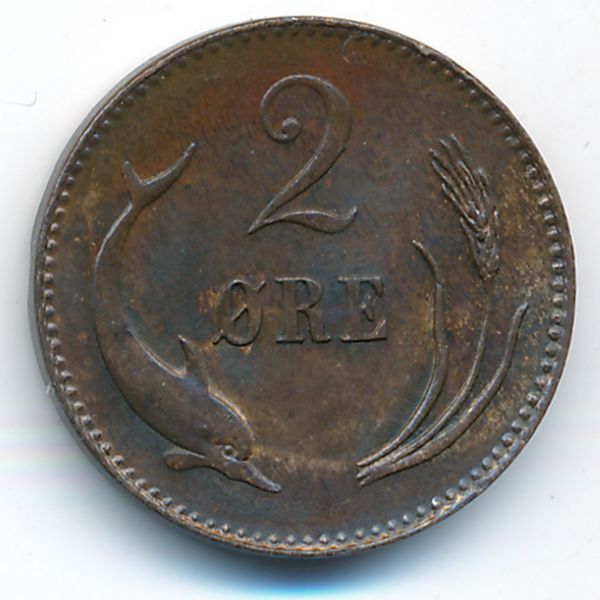 Дания, 2 эре (1875 г.)